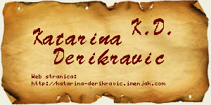 Katarina Derikravić vizit kartica